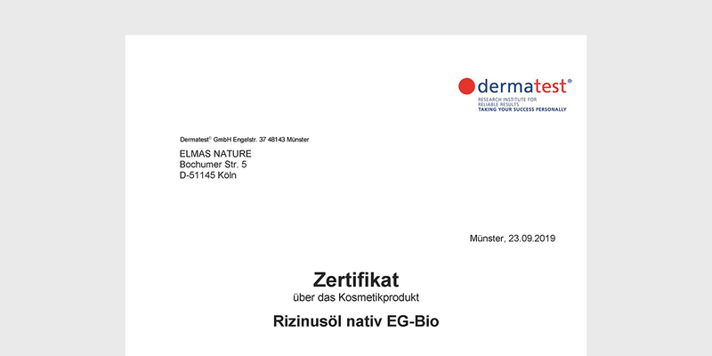 BIO Rizinusöl Zertifikat | Elmas BIO