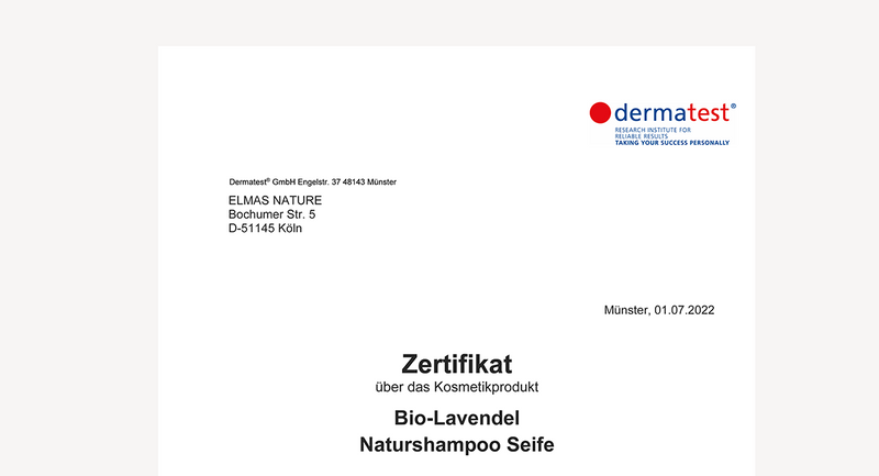 BIO Lavendelseife Zertifikat | Elmas BIO