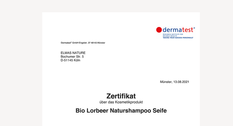 BIO Lorbeerseife Zertifikat | Elmas BIO